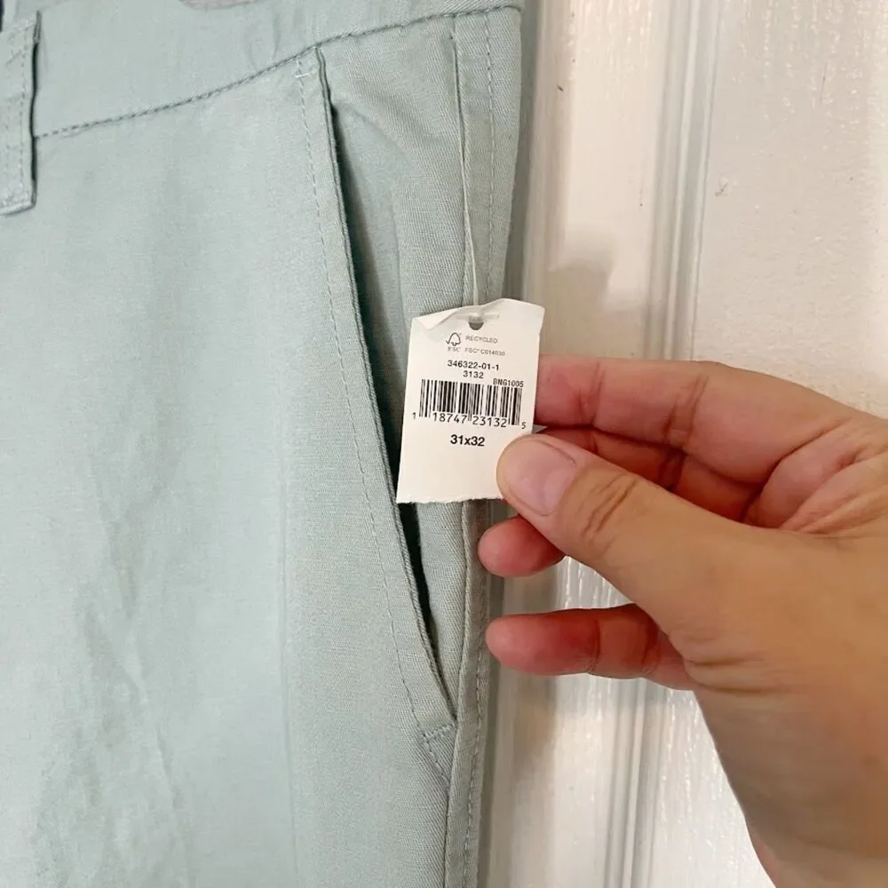Gap Outlet NWT Slub High Rise Linen/Cotton Pocket Relaxed Fit Khaki Chino Pants